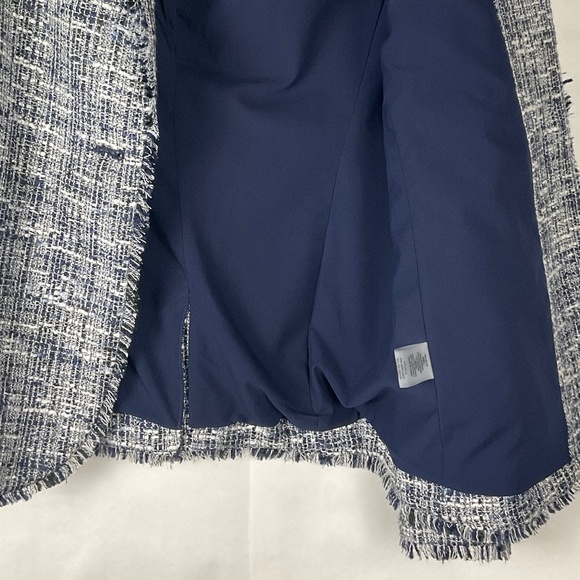 Elie Tahari Blue and White Tweed Blazer Size 2 - Picture 13 of 14
